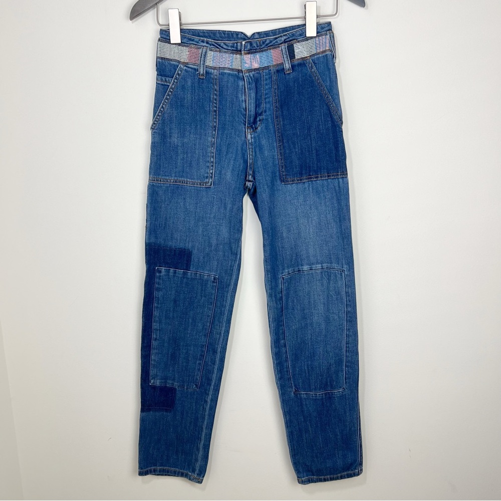 Pilcro and the Letterpress Patchwork Carpenter Jeans Size 25 Straight high Rise